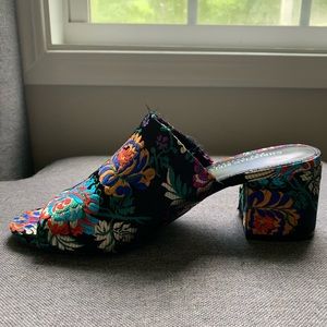 Christian Siriano Satin Floral Mules